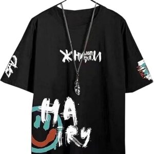 RodZen Men's Polyester Oversized Graphic Printed T-Shirt